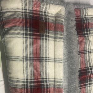 Orvis Red and Gray Plaid Throw Blanket